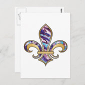 Carte Postale Fleur de Lis avec motif - 10 (Devant / Derrière)