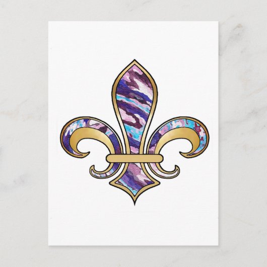 Carte Postale Fleur de Lis avec motif - 10 (Devant)