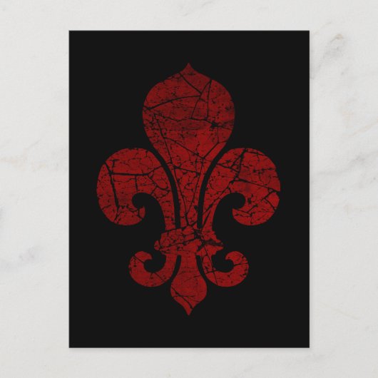 Carte Postale fleur-de-lis-craquelé (Devant)