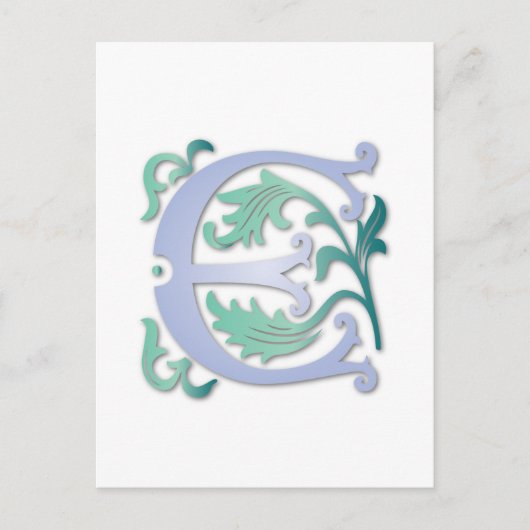 Carte Postale Fleur de lis E Monogramme (Devant)