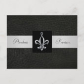 Carte Postale Fleur De Lis en Cuir Noir Save The D (Devant)