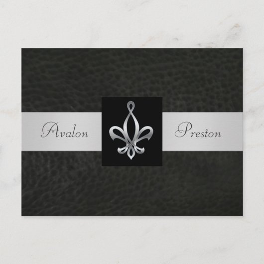 Carte Postale Fleur De Lis en Cuir Noir Save The D (Devant)