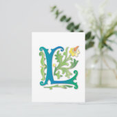 Carte Postale Fleur de lis L Monogramme (Debout devant)