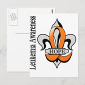 Carte Postale Fleur De Lis Leukemia Hope (Devant / Derrière)