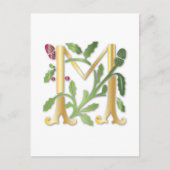 Carte Postale Fleur de lis M Monogramme (Devant)