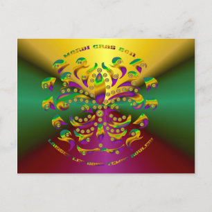 Carte Postale Fleur de lis Mardi-Gras 2011 V-2
