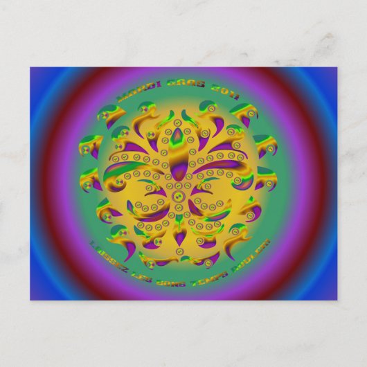 Carte Postale Fleur de lis Mardi-Gras 2011 V-2 (Devant)