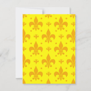 Carte Postale Fleur de lis Motif jaune