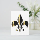 Carte Postale Fleur de Lis noir et or (Debout devant)