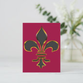 Carte postale Fleur de lis noir et or (Debout devant)