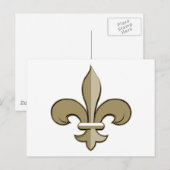 Carte Postale Fleur de lis - Or et noir (Devant / Derrière)