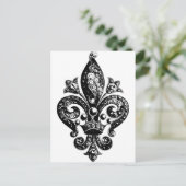 Carte Postale Fleur de Lis Ornate Intricate (Debout devant)