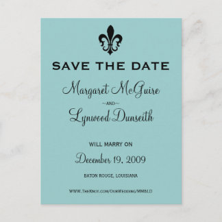 Carte postale Fleur de lis pour annoncer la date