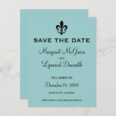 Carte postale Fleur de lis pour annoncer la date (Devant / Derrière)