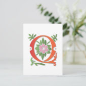 Carte Postale Fleur de lis Q Monogramme (Debout devant)