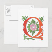 Carte Postale Fleur de lis Q Monogramme (Devant / Derrière)