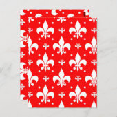 Carte Postale Fleur de lis rouge Motif (Devant / Derrière)