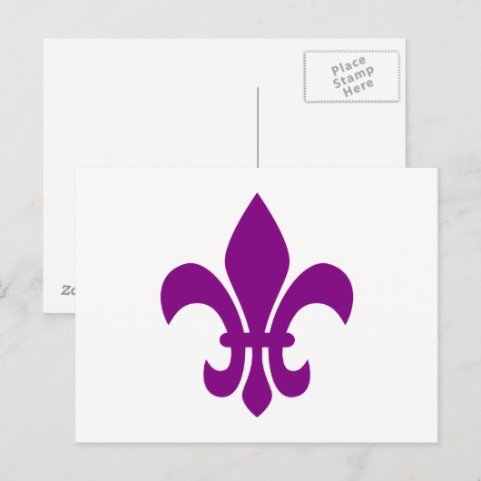 Carte Postale Fleur de Lis violet (Devant / Derrière)