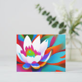 Carte Postale Fleur de lotus Abstrait coloré (Debout devant)
