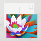 Carte Postale Fleur de lotus Abstrait coloré (Devant / Derrière)