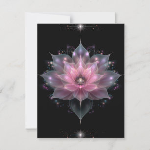 Carte Postale Fleur de Lotus Lumineuse - Floral Noir Rose Clair