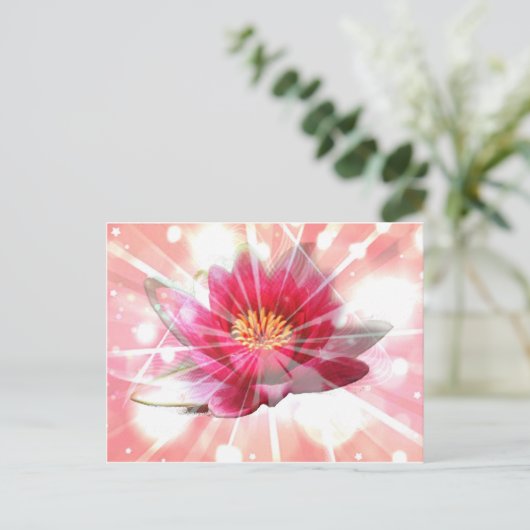 Carte Postale fleur de lotus rose (Debout devant)