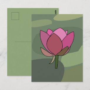 Carte Postale Fleur de lotus rose florale