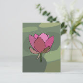 Carte Postale Fleur de lotus rose florale (Debout devant)