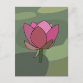 Carte Postale Fleur de lotus rose florale (Devant)
