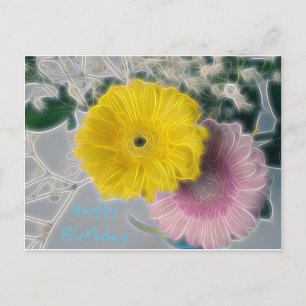 Carte Postale Fleur de lumineuse anniversaire