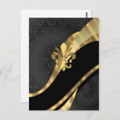 Carte Postale Fleur de lys or noir (Devant / Derrière)