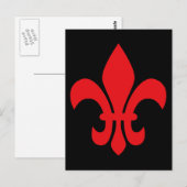 Carte Postale Fleur de Lys rouge (Devant / Derrière)