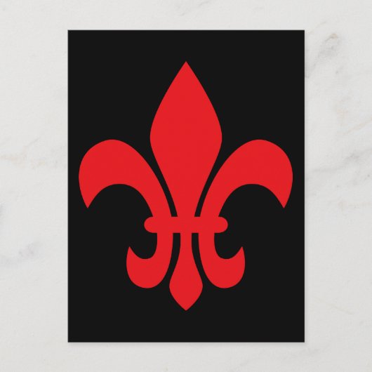 Carte Postale Fleur de Lys rouge (Devant)