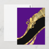 Carte Postale Fleur de lys violet et or (Devant / Derrière)