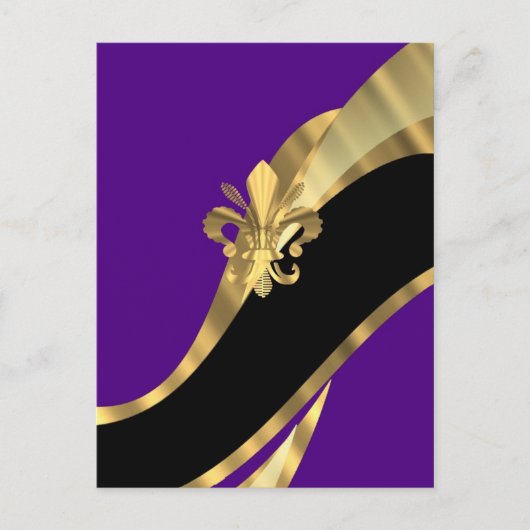 Carte Postale Fleur de lys violet et or (Devant)