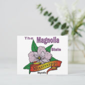 Carte Postale Fleur de Magnolia de l'État du Mississippi (Debout devant)