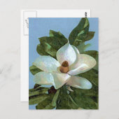 Carte Postale Fleur de Magnolia en Fleur (Devant / Derrière)