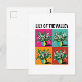 Carte Postale Fleur de mai Muguet Art Pop (Devant / Derrière)