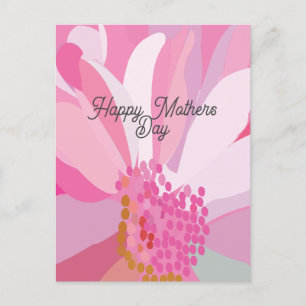 Carte Postale Fleur de marguerite rose pour la fête des mères