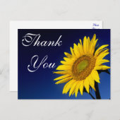 Carte Postale Fleur de Merci Floral - Fleur de soleil Jaune (Devant / Derrière)