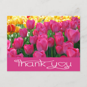 Carte Postale Fleur De Merci Floral Rose Et Tulipes Jaunes