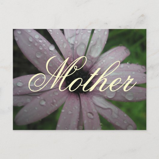 Carte Postale Fleur de mère simple élégante (Devant)