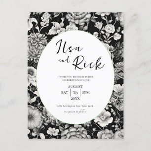 Carte Postale Fleur de minuit : Un Faire-part de mariage floral