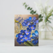 Carte Postale Fleur de myosotis aux accents dorés  (Debout devant)