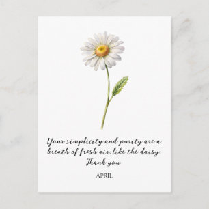 CARTE POSTALE FLEUR DE NAISSANCE AVRIL DAISY AQUEL