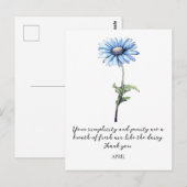 CARTE POSTALE FLEUR DE NAISSANCE AVRIL DAISY AQUEL (Devant / Derrière)
