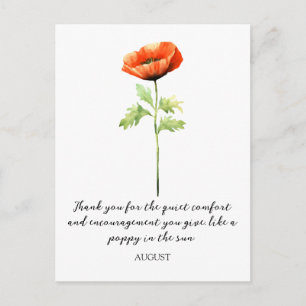 CARTE POSTALE FLEUR DE NAISSANCE DU MOIS D'AOÛT AU