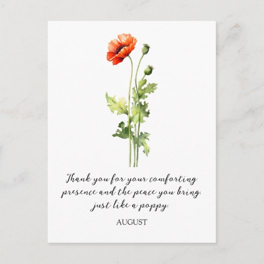 CARTE POSTALE FLEUR DE NAISSANCE DU MOIS D'AOÛT AU (Devant)
