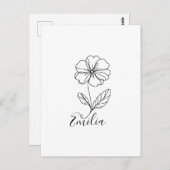 Carte Postale Fleur de naissance personnalisée de février primev (Devant / Derrière)