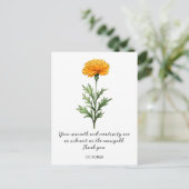 CARTE POSTALE FLEUR DE NAISSANCE TAGETES D'OCTOBRE (Debout devant)